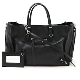 Balenciaga-Balenciaga Paper A6 Zip Around Handbag-Black