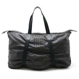 Bottega Veneta-Bottega Veneta Intrecciato Boston Bag-Black