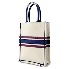 Christian Dior-Christian Dior Handbag Book Tote Vertical Bag-Red,Cream,Navy blue