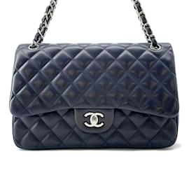 Chanel-Chanel Chain Shoulder Bag Matelasse-Navy blue