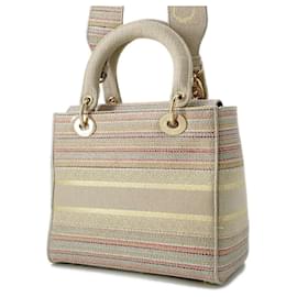 Christian Dior-Christian Dior Lady D-Lite Canvas Handbag-Multiple colors,Beige