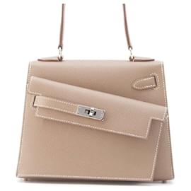 Hermès-Sac à main Hermes Kelly 20 en gris Etoupe-Taupe