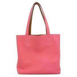 Hermès-Hermes Tote Bag Double Sens 28 in Rose Azalee-Pink