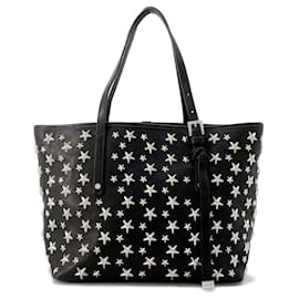 Jimmy Choo-Jimmy Choo Black Leather Tote Bag-Black