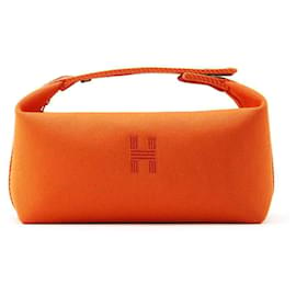 Hermès-Hermes Pouch Bride A Black PM-Orange,Dark red