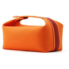 Hermès-Hermes Pouch Bride A Black PM-Orange,Dark red