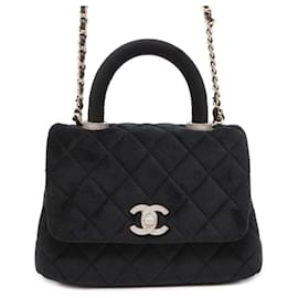 Chanel-Chanel Black Velvet Handbag-Black