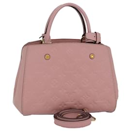 Louis Vuitton-LOUIS VUITTON Monogram Empreinte Montaigne BB Bag Pink Rose M44123 Auth fm3558A-Brown,Pink