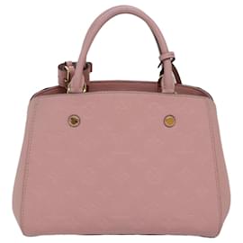 Louis Vuitton-LOUIS VUITTON Monogram Empreinte Montaigne BB Bag Pink Rose M44123 Auth fm3558A-Brown,Pink