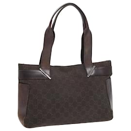 Gucci-GUCCI GG Canvas Tote Bag Brown 73983 Auth ac3115-Brown