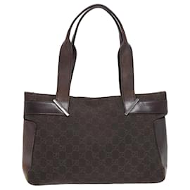 Gucci-GUCCI GG Canvas Tote Bag Brown 73983 Auth ac3115-Brown