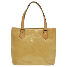 Louis Vuitton-LOUIS VUITTON Monogram Vernis Houston Hand Bag Noisette M91340 LV Auth 82768-Hazelnut