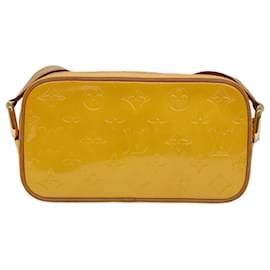 Louis Vuitton-LOUIS VUITTON Monogram Vernis Christy MM Shoulder Bag Yellow M91108 Auth ep4829-Yellow