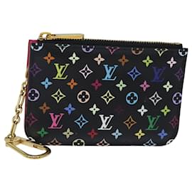 Louis Vuitton-LOUIS VUITTON Multicolor Pochette ClesNM Coin Purse Black M60279 LV Auth 84090-Black