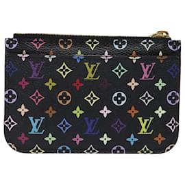 Louis Vuitton-LOUIS VUITTON Multicolor Pochette ClesNM Coin Purse Black M60279 LV Auth 84090-Black