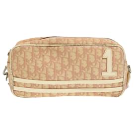 Christian Dior-Christian Dior Trotter Canvas Shoulder Bag Pink Auth bs15962-Pink