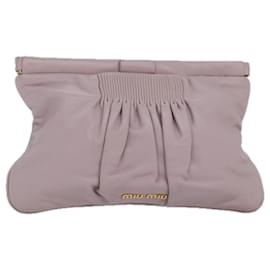 Miu Miu-Miu Miu Clutch Bag Leather Pink Auth yk13790-Pink