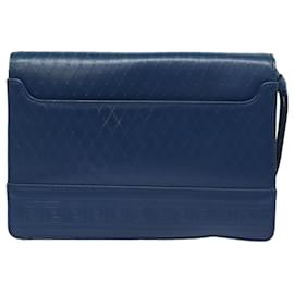 Gianni Versace-Gianni Versace Clutch Bag Leather Blue Auth ac3121-Blue