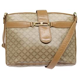 Céline-CELINE Macadam Canvas Shoulder Bag Beige Auth 83128-Beige