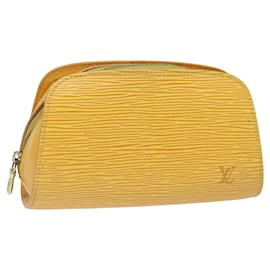 Louis Vuitton-LOUIS VUITTON Epi Dauphine PM Pouch Yellow M48449 LV Auth 82347-Yellow