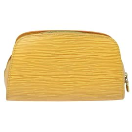 Louis Vuitton-LOUIS VUITTON Epi Dauphine PM Pouch Yellow M48449 LV Auth 82347-Yellow