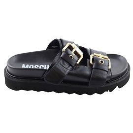 Moschino Leather sandals Black