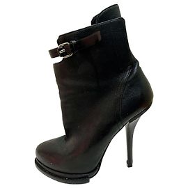 Alexander Wang Aymeline Stiletto-Bootie aus schwarzem Leder Schwarz