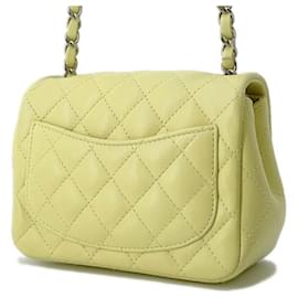 Chanel-Chanel Yellow Lambskin Shoulder Bag-Yellow