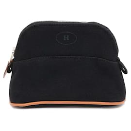 Hermès-Hermes Pouch Bolide in Black Cotton-Black