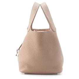 Hermès-Sac à main Hermes Picotin Lock PM-Taupe