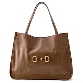 Gucci-Gucci Horsebit 1955 Tote Bag-Brown