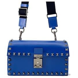 Valentino Garavani-Valentino Garavani Blue Leather Shoulder Bag-Blue