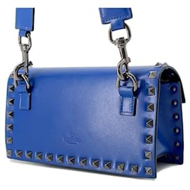 Valentino Garavani-Valentino Garavani Blue Leather Shoulder Bag-Blue