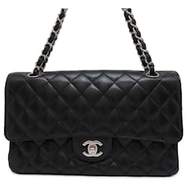 Chanel-Chanel Black Caviar Leather Shoulder Bag-Black