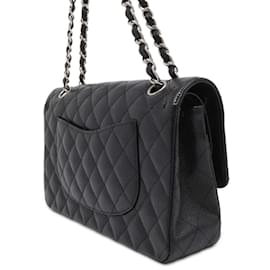 Chanel-Chanel Black Caviar Leather Shoulder Bag-Black