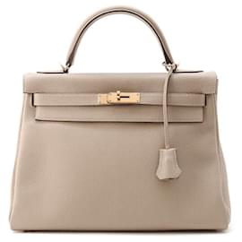 Hermès-Hermes Kelly 28 Handbag in Gris Tourterelle-Grey