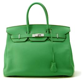 Hermès-Hermes Birkin 35 Bamboo Taurillon Clemence Handbag-Other