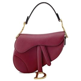 Christian Dior-Christian Dior Red Leather Saddle Handbag-Red