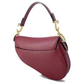 Christian Dior-Christian Dior Red Leather Saddle Handbag-Red