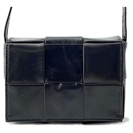 Bottega Veneta-Bottega Veneta Black Leather Shoulder Bag-Black