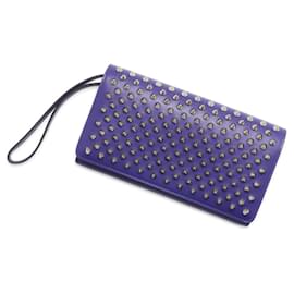 Christian Louboutin-Christian Louboutin Long Wallet in Purple Leather-Purple