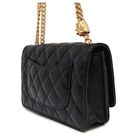 Chanel-Chanel Black Lambskin Chain Wallet-Black