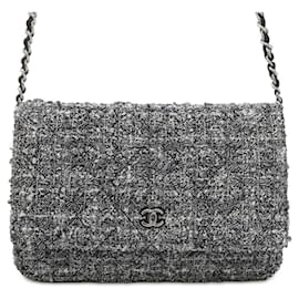 Chanel-Chanel Classic Matelasse Chain Wallet-Black,White