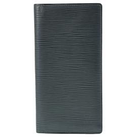 Louis Vuitton-Louis Vuitton Epi Portefeuille Brazza Long Wallet-Navy blue