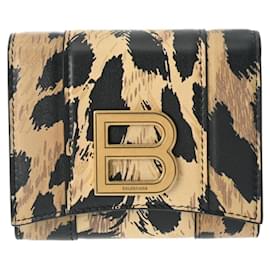 Balenciaga-Balenciaga Leopard Print Leather Tri-fold Wallet-Other