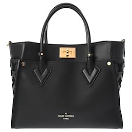 Louis Vuitton-Louis Vuitton Monogram On My Side MM Noir Handbag-Black