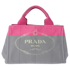 Prada-Prada Canapa Tote Blue Denim Handbag-Blue