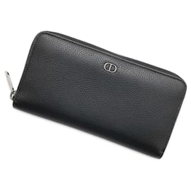 Christian Dior-Christian Dior Long Wallet in Black Calfskin-Black
