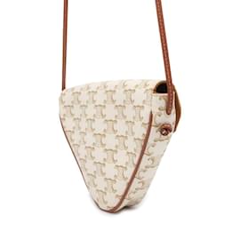 Céline-Celine Triomphe Triangle Pochette Shoulder Bag-Brown,Cream