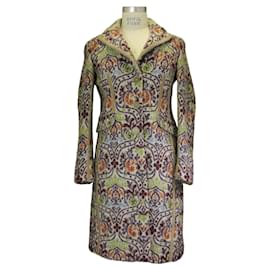 Etro Beige / Purple Multi Patterned Wool Coat Multiple colors